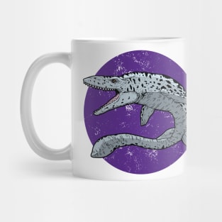 Mosasaurus on Purple Circle Mug